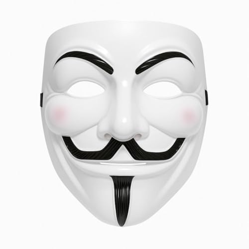Image of WANNA PARTY V for Vendetta Comic Face Mask Anonymous Guy Fawkes, White