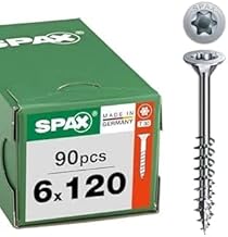 SPAX Universal screw, 6 x 120 mm, 90 pieces, partial thread, countersunk, T-STAR plus T30, 4CUT, WIROX A9J - 800000277092