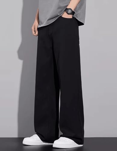 Image of Men's Baggy Fit Jeans, Loose Fit High Rise Denim Pants, Casual Streetwear Style for Everyday Comfort