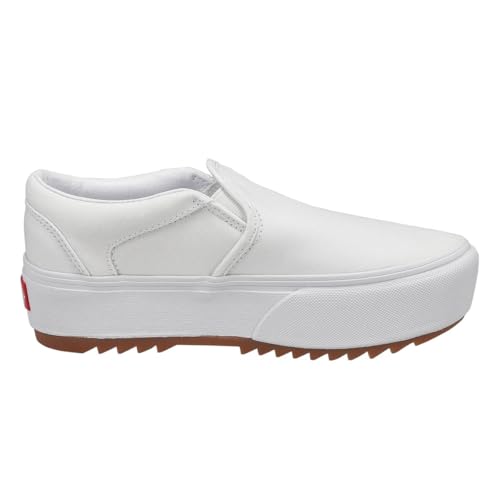 Vans Vans Unisex Asher Platform Sneaker - Slip On Style - Canvas White 10