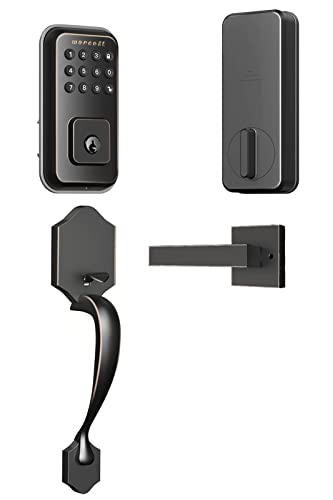 Worcest Electronic Keypad Deadbolt Set, Keyless Entry Door Lock, Front Door Lock Sets, Keyed Entry, Auto Lock, One-Touch Locking, Anti-Peeking Password, Door Lock with Handle Set