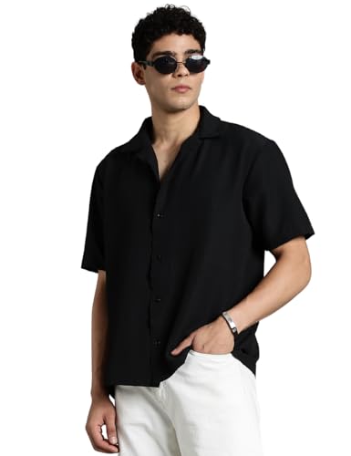 Image of FYLTR Men's Solid Casual Textured Shirt - Half Sleeves | Shirts for Men | Summer Shirt | Regular Fit