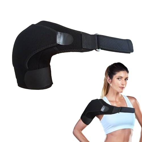 MEMOFYND 1 soporte de hombro ajustable para hombres y mujeres, soporte de hombro para dislocación articular, hombro congelado, tendinitis (negro)