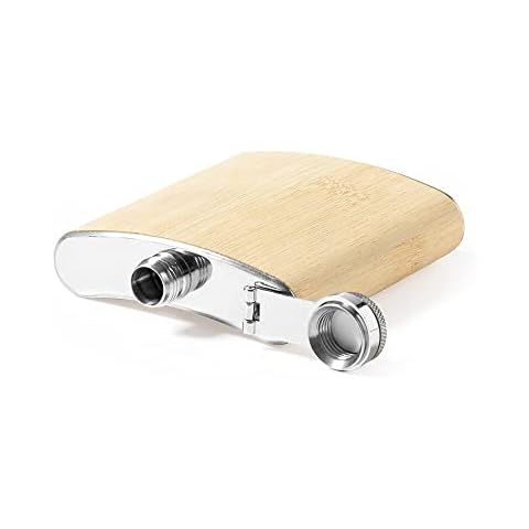 ANTEVIA - Original Alcohol Flask 200ml Stainless Steel and Wood | Over 10 Models | Whisky Jack Rum Vodka Viking Vial (Rediston) Cover