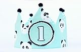  Corona de cumpleaños niño con tela dibujos de panda, corona reversible