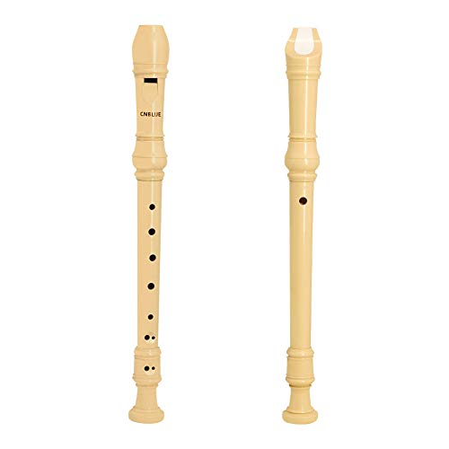 Cnblue Soprano Recorder German Style 8 Hole Recorder Instrument For Kids School Student With Cleaning Rod, Storage Bag (Ivory White) (One) #TOP7