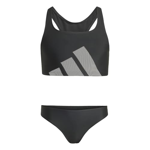 adidas Girl's Big Logo C-Back Bikini Set, Black, 13-14 Years