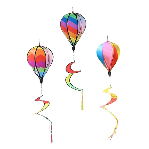 VANZACK 3Pcs Hot Air Balloon Hanging Wind Spinners Spiral Windmill Decorations for Garden Lawn Outdoor Decor Eye Catching Design for Parties and Events