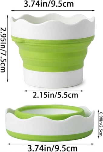 Image of Green Piece Paint Brush Cleaner & Restorer with Collapsible Silicone Cleaning Container - Natural Non-Toxic - Cleans Acrylic, Latex, Oil & Shellac Paint - Paint Brush Washer Cup - Made in USA - 18 Oz