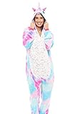Partilandia Disfraz de Pijama Unicornio Rosa y Azul para Mujer Talla M