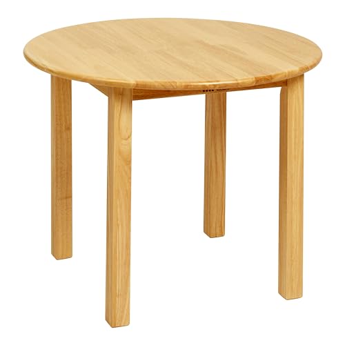 ECR4Kids 30in D Round Hardwood Table with 22in Legs, Kids Furniture, Honey