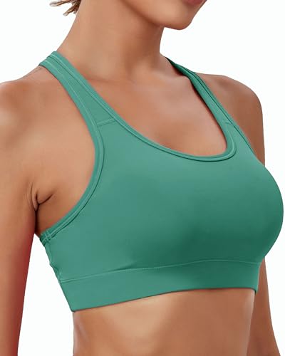 Image of Oalka Women's Racerback Sports Support Workout Running Bras | Oalka Women's Racerback Sports Support Workout Running Bras