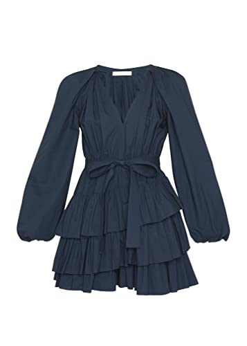 Ulla Johnson Women's Navy Blue Miranda Ruffled Mini Dress Flamingo ...