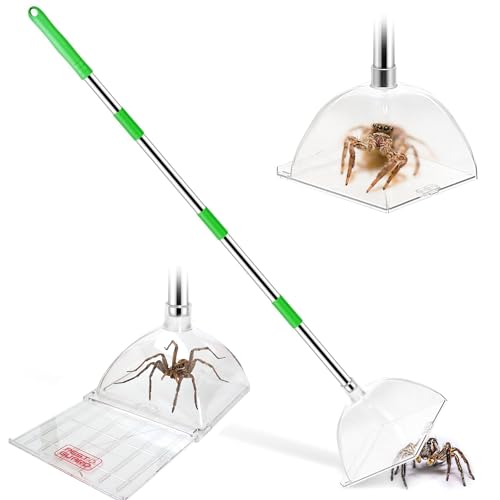 PEST GUARD Spider Catcher Long Handle 81cm Insect Catcher with Sliding Trap Door Lightweight Bug Catchers & Spider Grabber for Home Indoor Fly Catchers Outdoor Fly Trap