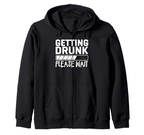Getting Drunk Please Wait Novelty Mens Funny Drinking Sudadera con Capucha