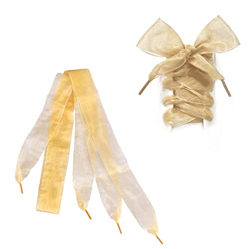 PACKOVE 1 Par cintas de zapatos de niña cordones para zapatillas cordones dorados para zapatillas shoe laces delirio para lazos oro zapatillas gimnasio cordón de zapato transparente Golden