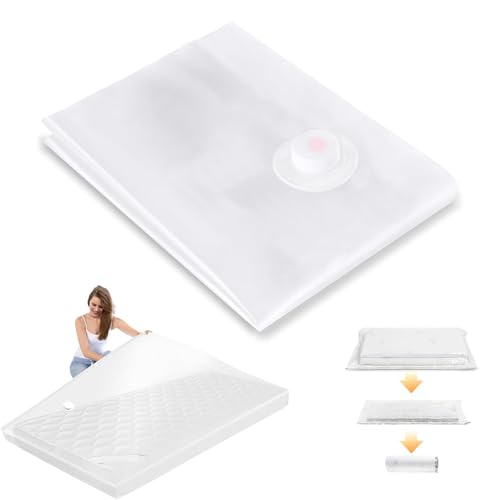Sacco Sottovuoto per Materasso Salvaspazio 210 x 130 cm con Coprimaterasso, Sacchetti per Organizzazione