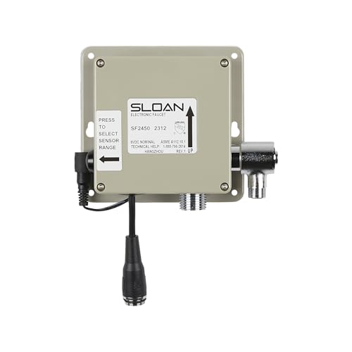 Image of Sloan SF-2450 Sensor Activated Touch-Free Faucet, Commercial Grade with Mounting Hardware - 0.5 GPM Battery-Powered Deck-Mounted Mid Body, Polished Chrome Finish, 3362124