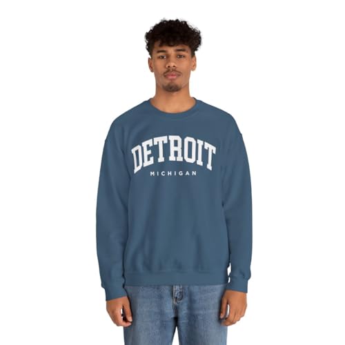 Detroit Michigan Adult Unisex Crewneck Sweatshirt3