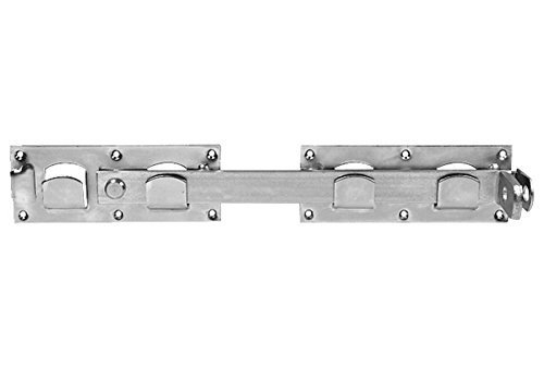 Preisvergleich Produktbild Pollmann Baubeschläge 2144300 Doppeltorüberwurf, Gesamtlänge 420 mm, abschließbar, hell verzinkt