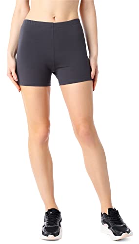 Bellivalini Leggings Corti Pantaloni in Bio-Bio-Cotone Donna BLV50-185 (Grafite, XS)