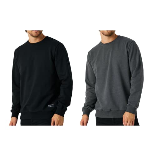 Comeor Sudadera Hombre Ropa Jersey Sin Capucha, 2 unidades negro/gris oscuro, XL Cover