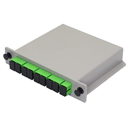 GINTOOYUN 1x8 Fibra óptica PLC Splitter SC/APC Splitter Cassette tarjeta Inserción monomodo para cableado casero, proyectos de ingeniería, LAN de fibra óptica