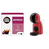 Nescafé Dolce Gusto - Pack Machine à café Krups Piccolo XS Rouge KP1A3510 & NDG Espresso - 90 Capsules (Pack de 3 boîtes XL x 30)