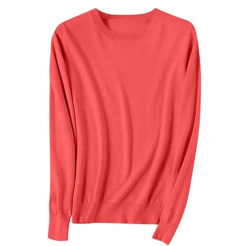 OIOLOYJM Fall Cashmere Sweaters for Women 2025 Crewneck Long Sleeve Tops Knitted Pullovers Lightweight Merino Wool Sweater