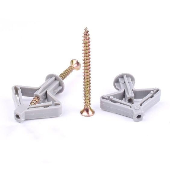 "GATI EXPORTS Drywall Anchors Butterfly Type Wall Fixing Anchor Kit with Screws for Gypsum Board Fiberboard Hollow Board Hanging Heavy Items (Pack of 20)