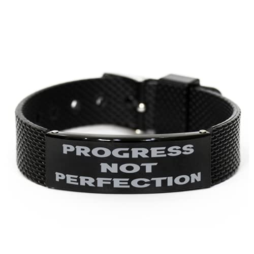 Take Thai Real Origin Progress not Perfection,Inspirational Bracelet,Shark Mesh Bracelet,Inspirational Jewelry,Motivational Jewelry,Best Friend