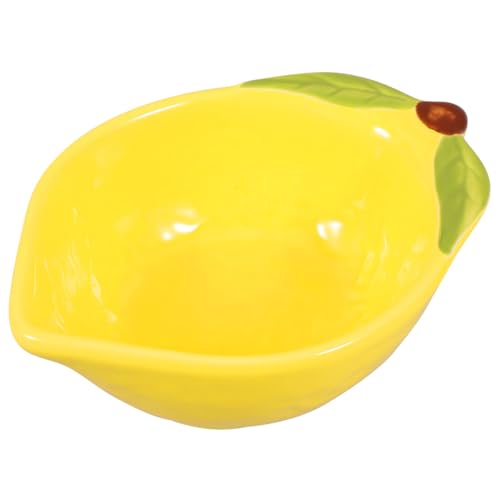 TOPPERFUN Vajilla De Limón Creativa y Divertida, Cuenco De Cerámica 200ml, Plato De Frutas Diseño De Limón, Decoración Para Cocina y Hogar, Uso Para Ensaladas y Postres, Pieza Única