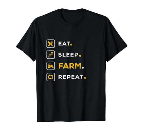 Funny Christmas Farming Eat Sleep Farm Camiseta