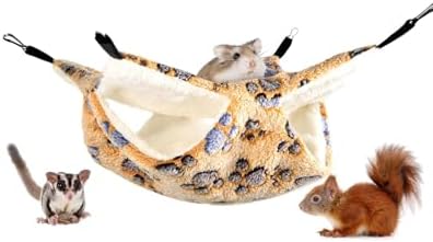Hamaca Pequeña para Mascotas, 2 Capas Hamster Hamaca Pequeño Acogedora, Accesorios Ropa de Cama para Ardilla Gerbille, Chinchilla, Hurón, Conejillo de Indias, Jugando para Dormir
