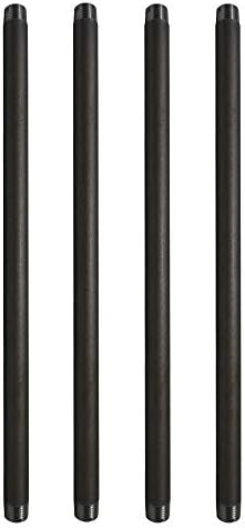 Brooklyn Pipe Sandblast Finish | 3/4 x 24 Inch Heavy Duty Schedule 40 Industrial Pipe | Threaded Pipe Nipple for DIY Shelving and Furniture, 4 Pack