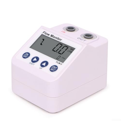 Monitor de flujo digital portátil con pantalla electrónica y alarma audible para purificador de agua o sistemas de filtro, fácil configuración, seguimiento de tiempo y capacidad, 66 x 90 x 63 mm