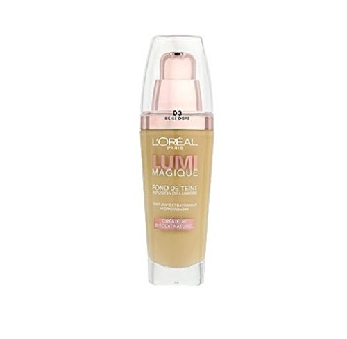 L’Oréal Paris Make-Up Designer Lumi Magique D3 Gold Linen base de maquillaje Frasco dispensador - Base de maquillaje (Frasco dispensador, Gold Linen, D3, Matificante, Hidratante, Iluminador, 14 h)