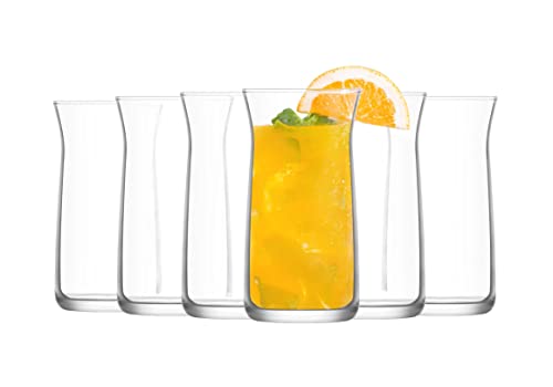 UNISHOP Lot de 6 verres à eau hauts de 37 cl en verre transparent, lavables au lave-vaisselle Cover