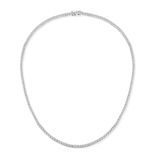 Gemsme 18K White/Yellow Gold Plated 2.0mm Round Cubic Zirconia Classic Tennis Necklace For Women (16-22 Inch)