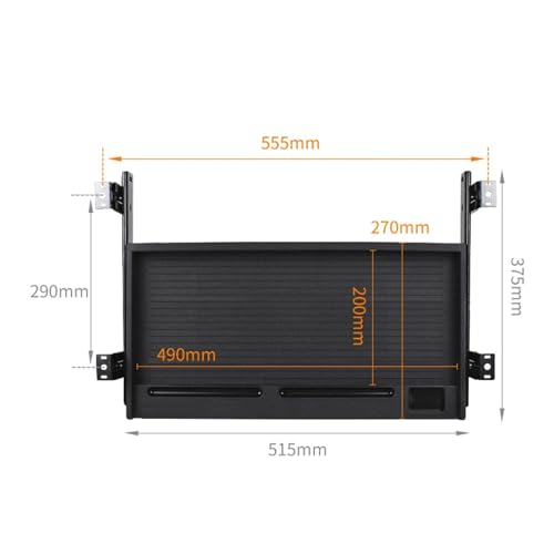 Guías para cajón con extensión completa para teclado, organizador de bandeja deslizante bajo escritorio para gestión de cables, soporte para regleta (Negro) miniatura 2