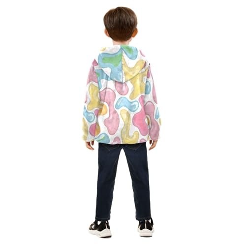 Fudge Shaped Graffiti Girls Fleece Jacket Girls Fall Jacket Girls Zip Up Hoodie Girls Sherpa Jacket 2-10T4