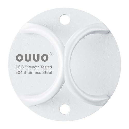 OUUO 304 Stainless Steel Wall Mount Anchor for Resistance Bands & Home Workout Straps One-Piece Design Ceiling Bracket Powder Coated Hook for Indoor & Outdoor Use (White)