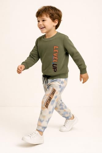 Image of Boys Track Pants Pack of 5 | Kids Cotton Joggers & Lower | Soft, Breathable Elastic Waist Pants for Everyday Active Wear | Ages 2-8 Years | Colors May Vary