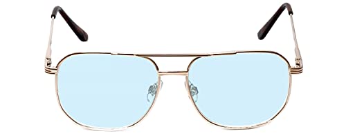 Image of Calabria 1106 Metal Aviator Reading Glasses in Gun-Metal or Gold