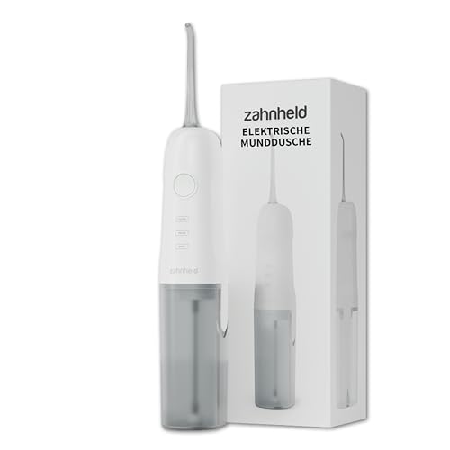 Zahnheld® Munddusche AQUADENT A2 | Kabellos | Für unterwegs und zu Hause | Water Flosser | Fördert eine effektive Reinigung der Zahnzwischenräume | 3 Programme