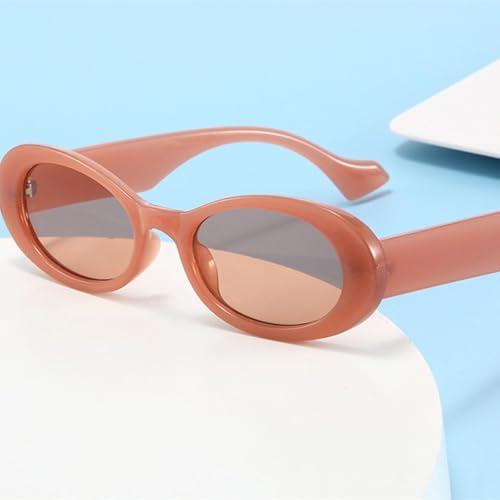 Vintage Oval Sunglasses Women Small Frame Sun Glasses Female Retro Black Yellow Round Eyewear Uv4002