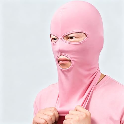Image of 3 Hole Full Face Mask, Women Men Thin Balaclava Face Mask for Motorcycle Bike Hunting Cycling Cap Ski