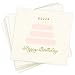 Produktbild Cocktailservietten mit Happy Birthday von Blue Panda (50 Stück) - Rosa-Torte-Motiv und goldene Happy Birthday-Schrift - Ideal für Kuchenschlacht, Prinzessinnen-Party - 12,7 cm x 12,7 cm gefaltet