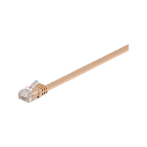 Goobay 95886 CAT 6 Flat-Patch Cable, U/UTP, Light Brown, 3 m Length, 3m -- hellbraun - Image 2