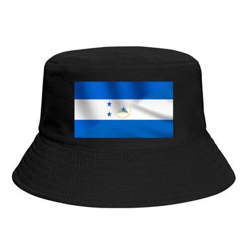 Half Honduras Half Nicaraguan Nicaragua Flag Bucket Hats Fashion Sun Cap Packable Outdoor Fisherman Hat for Women Men